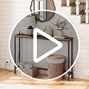 Narrow Console Table with Power Outlets, 45-Inch Slim Sofa Table