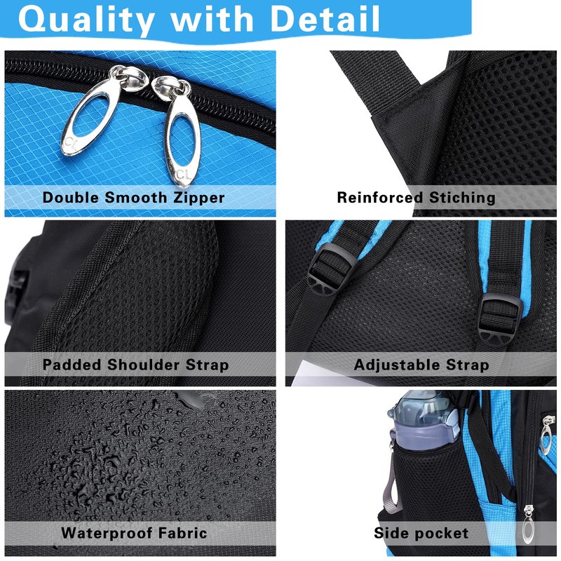 BEFUNIRISE Kids School Backpack For Boy And Girl,Large Capacity High Middle Elementary Primary Students Teens Sports Bookbag (Light Blue)