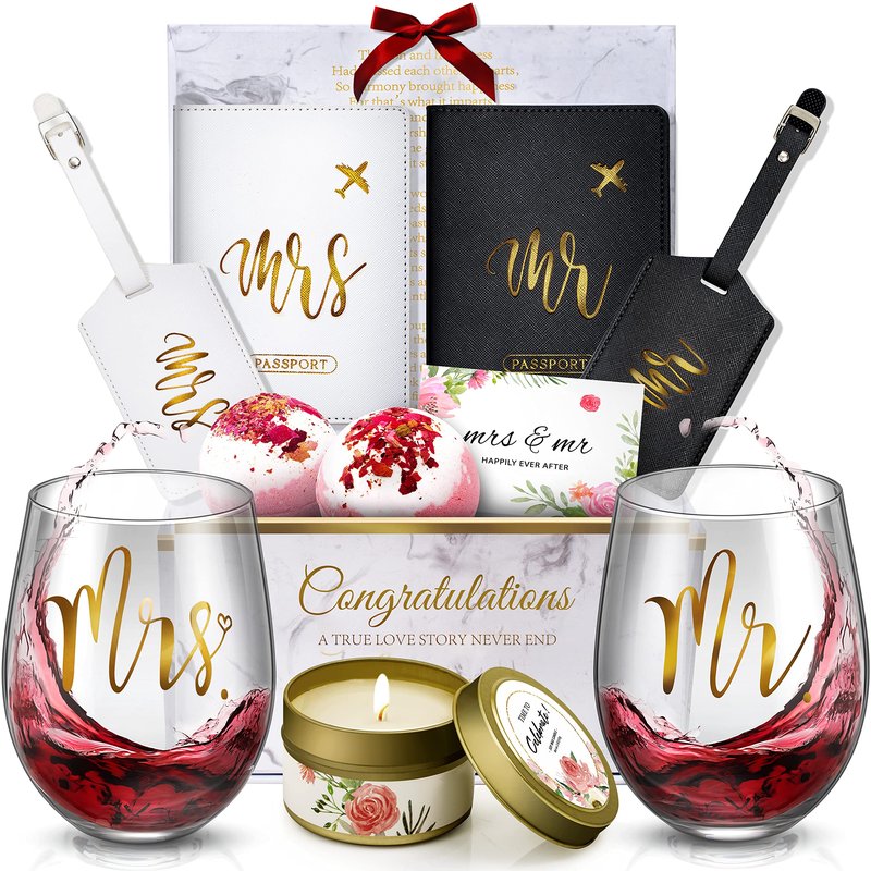 Yorktend Wedding and Engagement Gift for Couples - Valentine's Day, Bride and Groom, Newlywed Mr and Mrs, Honeymoon Essentials, Anniversary, Just Married, Travel