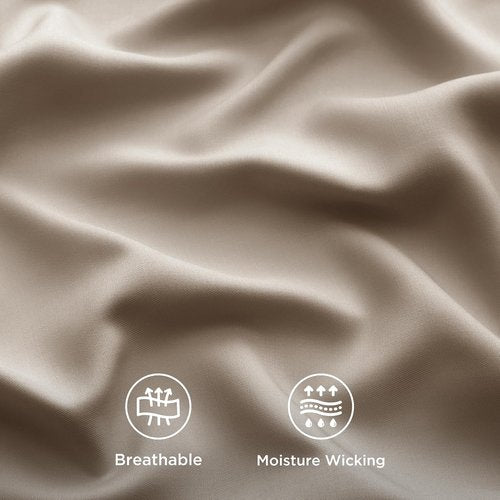 Bedsure Cooling Sheets - Twin XL Bamboo Rayon | Breathable & Soft Hotel Luxury Bedding in Simply Taupe