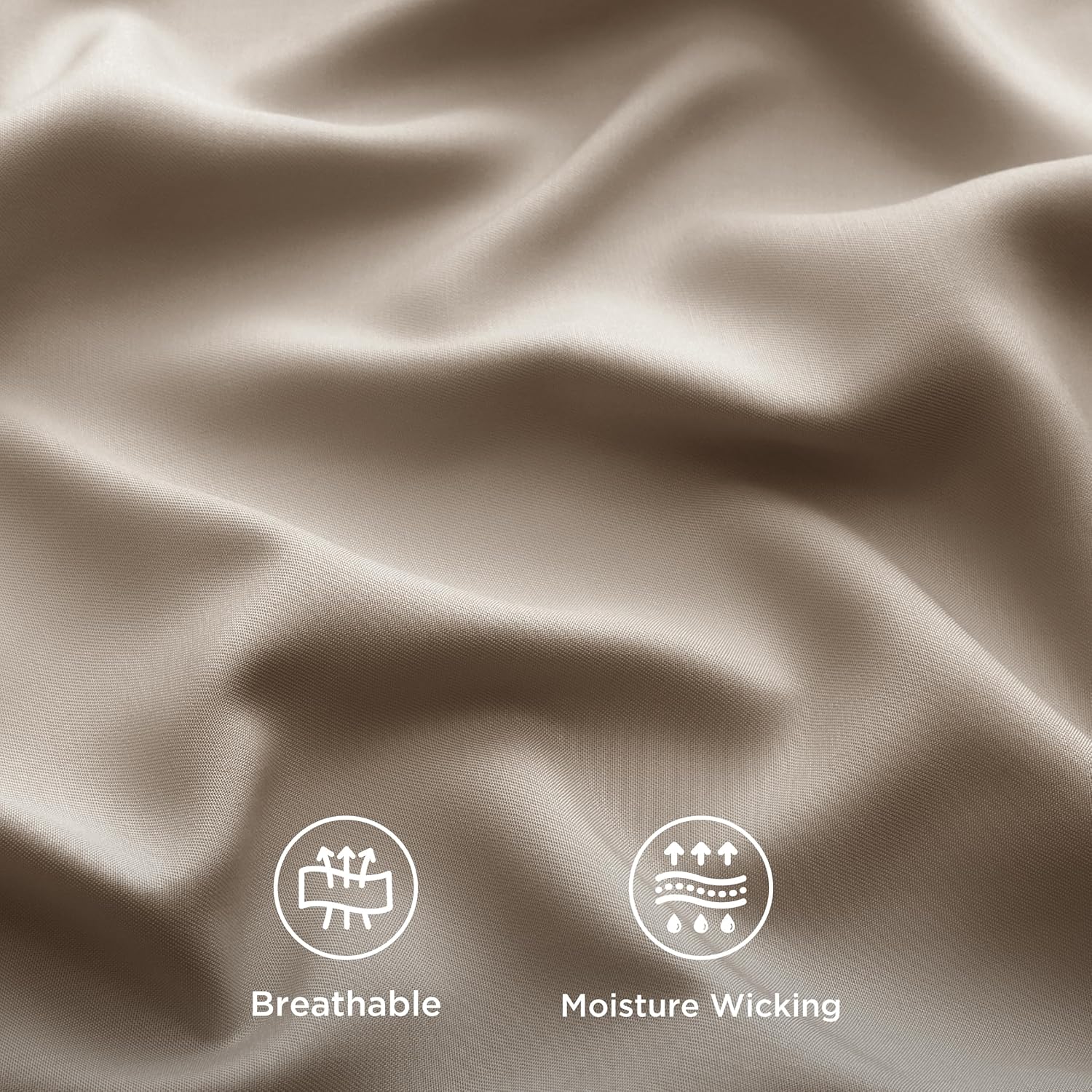 Bedsure Cooling California King Sheet Set - Breathable Rayon from Bamboo, Deep Pocket, Soft & Silky in Simply Taupe