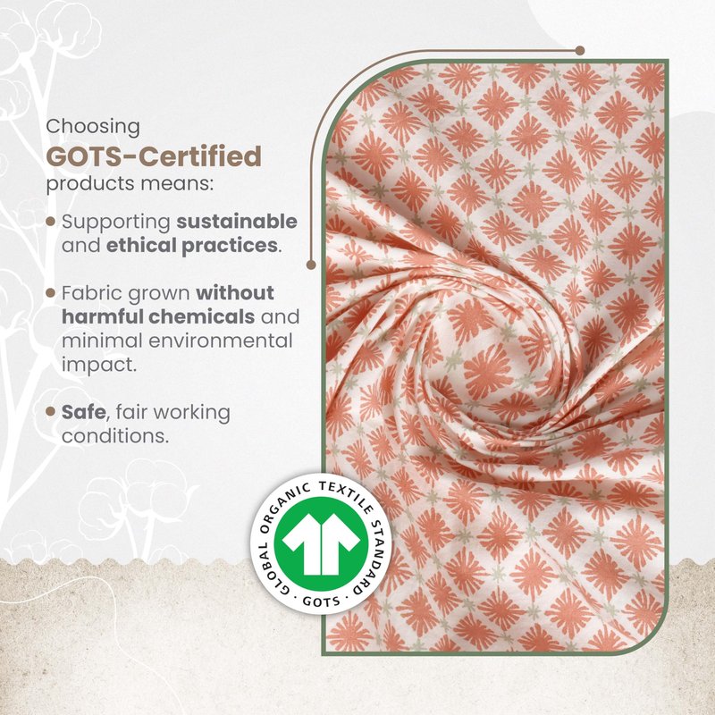 4-Piece EcoPure Queen Size Sheet Set | 100% Organic Cotton Sheets | Comfort Washed Sheets | Cooling | Deep Pocket Bed Sheets | GOTS Certified | Orange