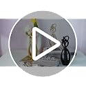 Abstract Kissing Lovers Statue, Small Resin Sculpture for Home Decor