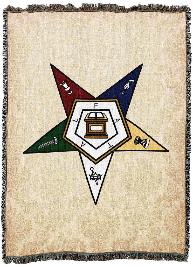 Pure Country Weavers Order of the Eastern Star Blanket - OES Masonic Gift Tapestry Throw Woven from Cotton - Made in the USA (72x54)