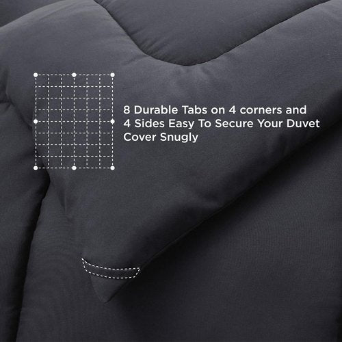 Bedsure Comforter Duvet Insert - All-Season Twin Size Quilted Down Alternative Bedding, Grey 88 x 68 Inches