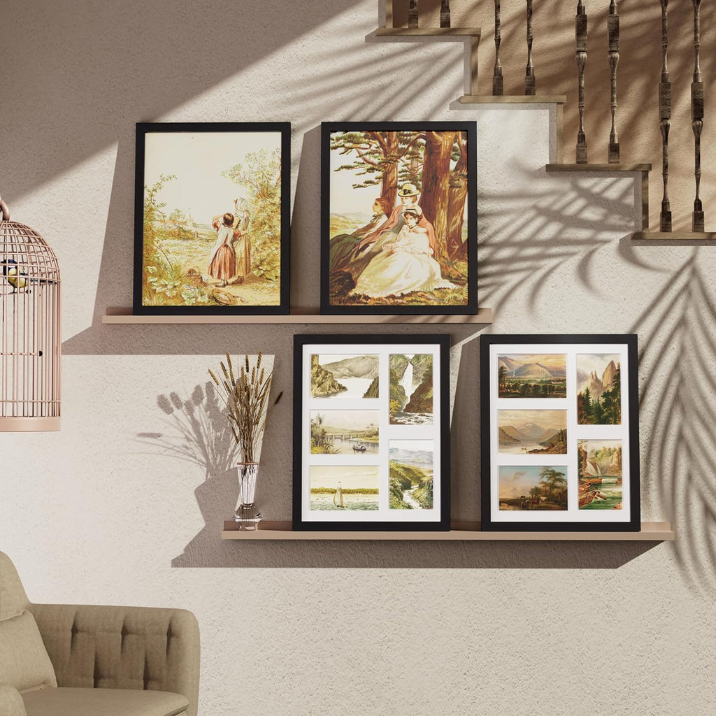 Vittanly 11x14 Collage Picture Frame - Displays 5x 4x6 Photos or 1x 11x14 Without Mat - Black Wall Decor