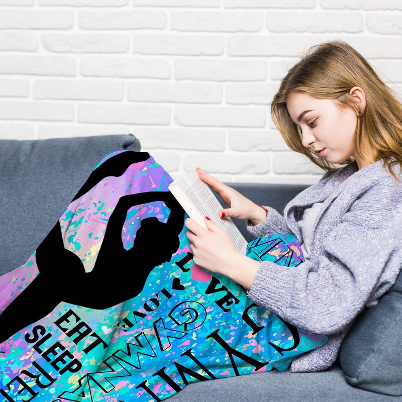 Gymnastics Gifts for Girls Gymnastics Blanket Ultra Soft Flannel Merch Gymnast Throw Blanket Gymnastics Gifts for Gymnasts Team Gymnastics Lovers Stuff 60"x50"