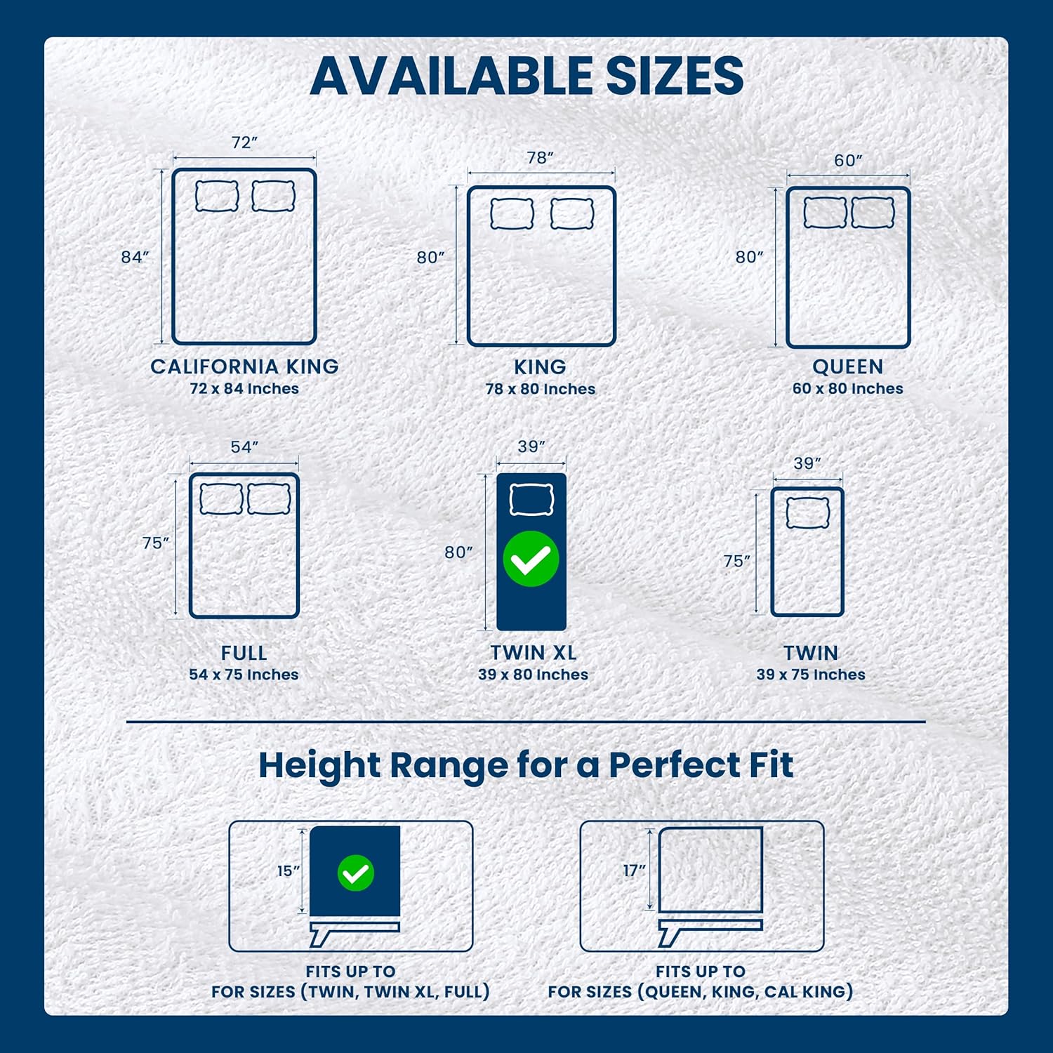 Twin XL Size Mattress Protector Waterproof 2 Pack, Premium 200 GSM Terry Mattress Cover, Soft & Breathable Bed Cover, Fitted Sheet Style Stretchable Deep Pockets 15" by Utopia Bedding (White)
