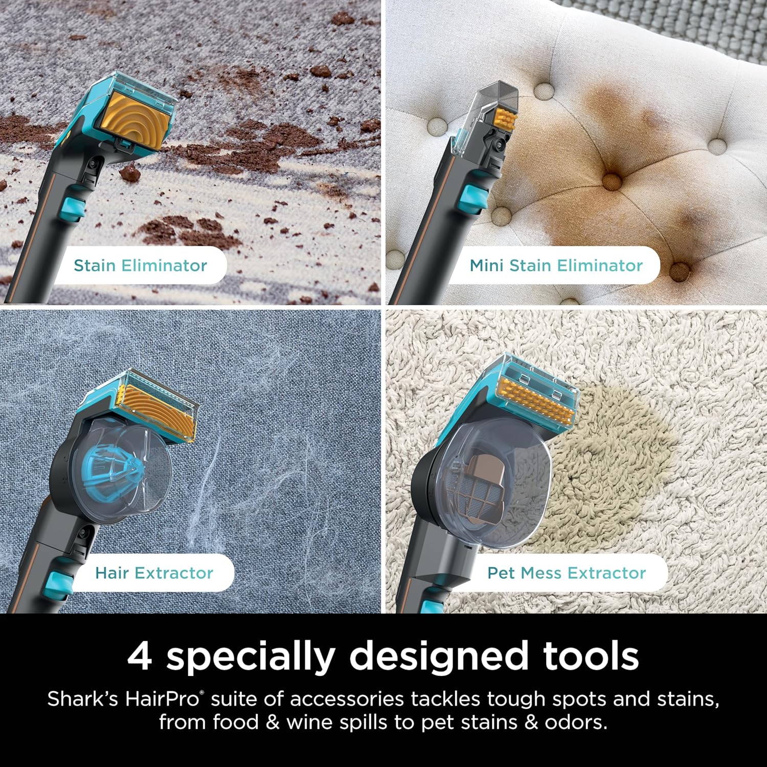 Shark StainStriker HairPro Portable Carpet Cleaner - Self-Cleaning with Pet Hair Tools & Solution | Copper, 4 Tools