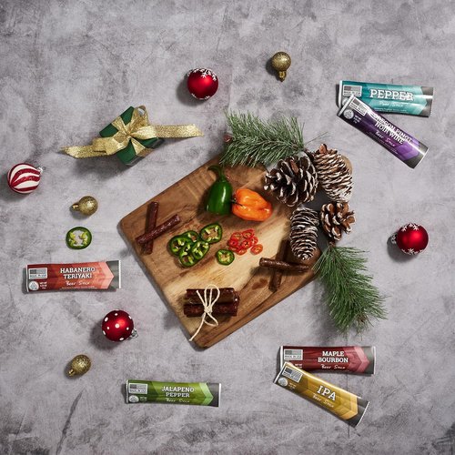 Man Crates 12 Days of Jerky Advent Calendar 2025 - Festive Beef Jerky Bites with Ugly Christmas Sweater Design