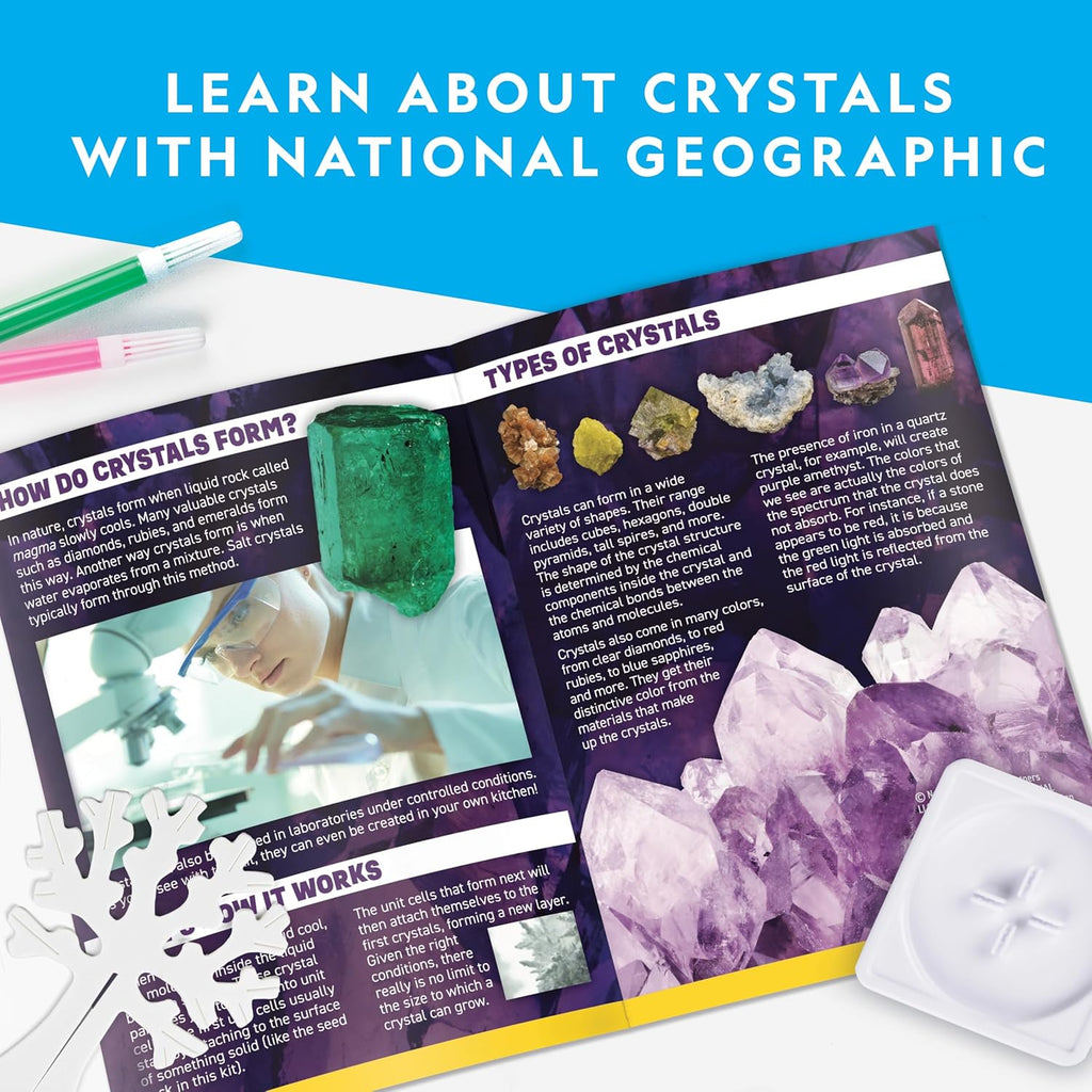 National Geographic Crystal Growing Kit for Kids - Grow a Stunning Crystal Garden in 6 Hours | Educational STEM Craft