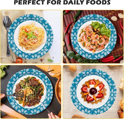 JOLLY CHEF 10-Inch Heavy Duty Disposable Paper Plates - 140 Pack, Soak Proof & Cut Proof for Everyday Use