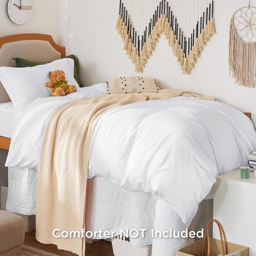 Bedsure Duvet Cover Set - Extra Soft Twin/Twin XL Bedding in White | 2 Pieces with Zipper Closure