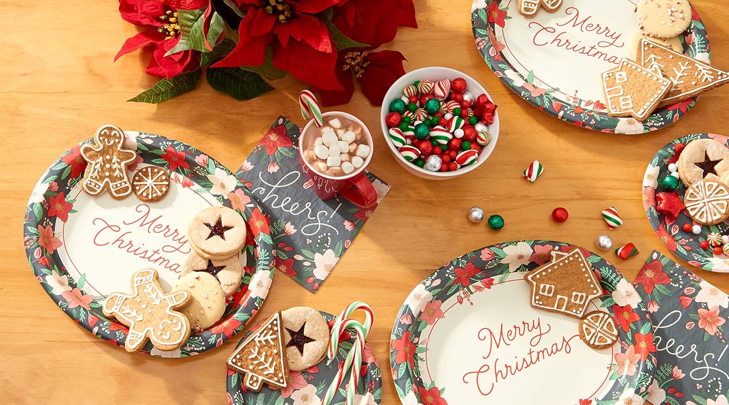 American Greetings Paper Dinner Plates - 36-Count Winter Floral Design | 12.25 Inch Size