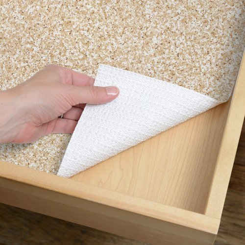 Con-Tact Brand Grip Prints Shelf Liner | Versatile, Durable Non-Adhesive Non-Slip Vinyl Drawer and Cabinet Liner in Beige Granite, 18" x 8', Pack of 4 Rolls