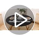 Fitted Round Tablecloth for 45-56 Inch Tables - Elastic Stretch Cover