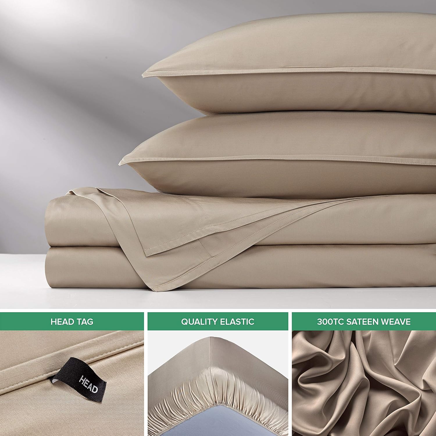 Pure Bamboo California King Sheets - 100% Organic Viscose Bed Sheet Set, Soft & Cooling, Sand Color