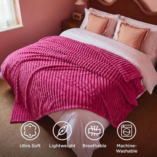 Bedsure GentleSoft Hot Pink Fleece Blanket - Cozy Soft Throw for Couch, Perfect for Women & Girls, 108x90 Inches