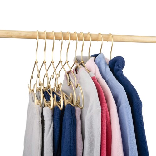 Koobay 16.5" Adult Gold Metal Clips Pants Coat Clothes Hangers,30 Pack Coat Suit Closet Storage Display,Space Saving Standard Size Adult Clothing for Home Garment Clothes Shop