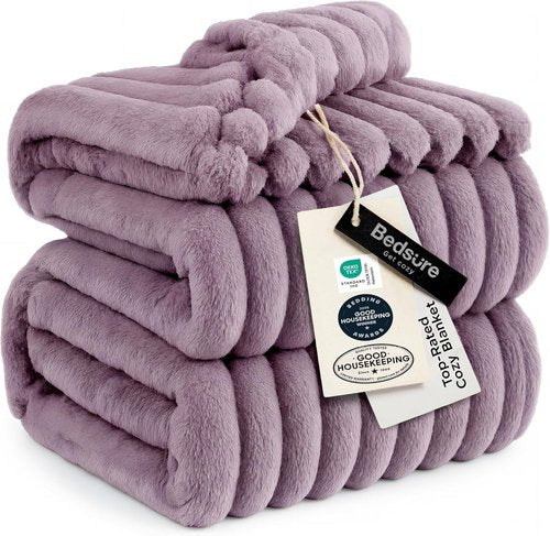 Bedsure GentleSoft Light Purple Fleece Blanket - Cozy Soft Throw for Couch, 90x90 Inches
