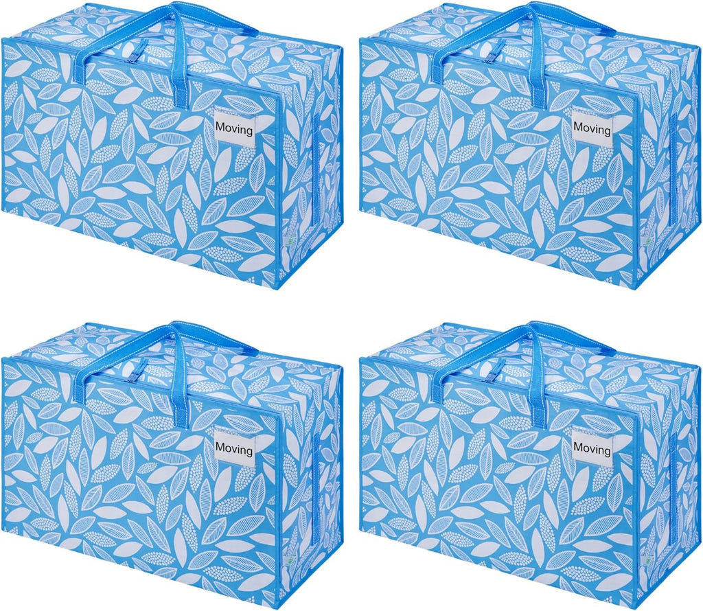 VENO Extra Large Heavy Duty Moving Bags - 4 Pack with Wide Opening & Reinforced Handles for Easy Storage