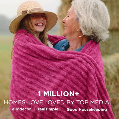 Bedsure GentleSoft Hot Pink Fleece Blanket - Cozy Soft Throw for Couch, Perfect for Women & Girls, 108x90 Inches