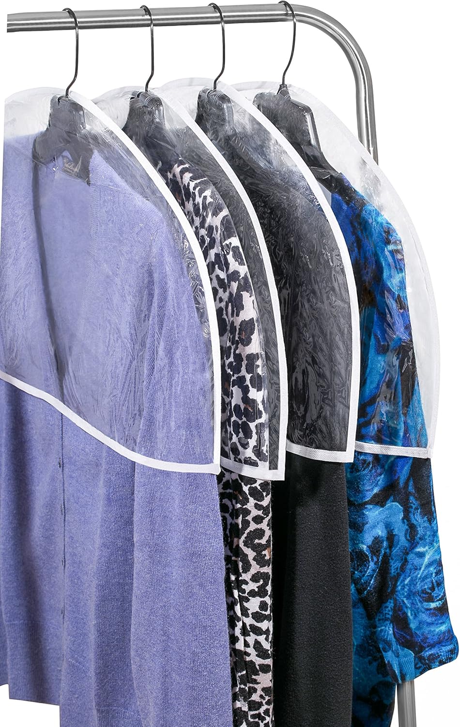 Skiennix Clear Vinyl Shoulder Covers - Closet Suit Protectors for Home Decor | Set of 12, 12"H x 22"W x 2"D