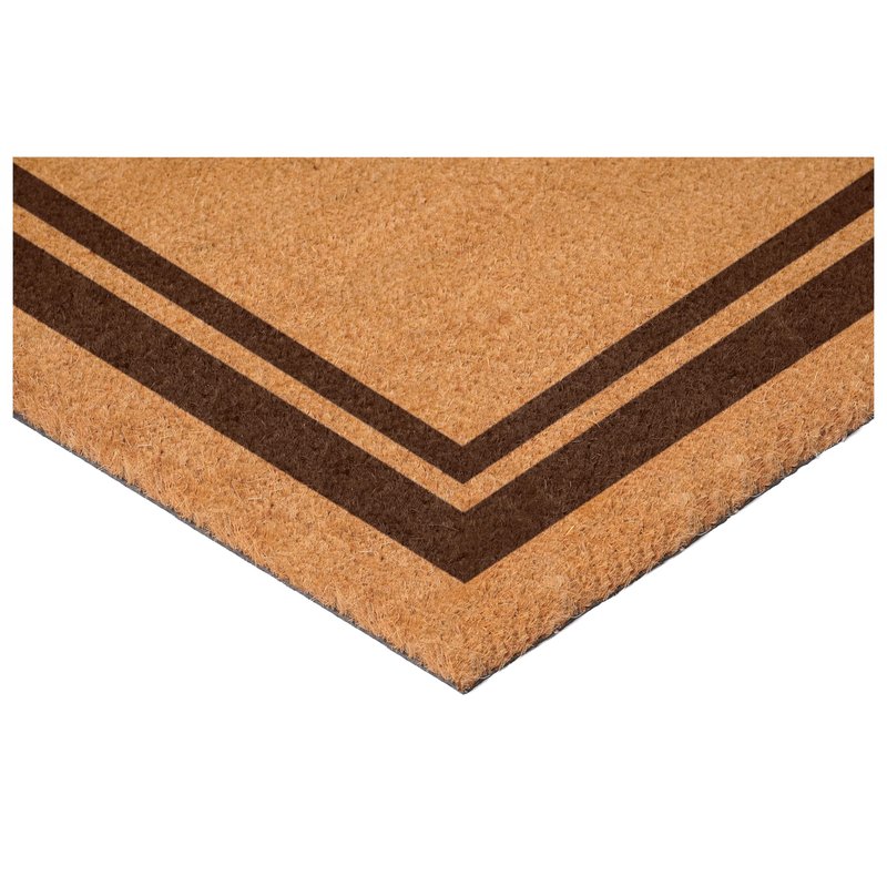 Calloway Mills 152982436V Brown Border 24" x 36" Monogram Doormat (Letter V)