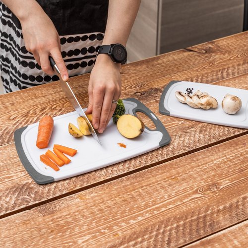 Tribal Cooking Cutting Boards - 3 Set - Warrior Strength Small to Extra Large Cutting Boards for Kitchen, Meat, Vegetables - Dishwasher Safe, Juice Groove, Non-Slip Rubber Chopping Board Set