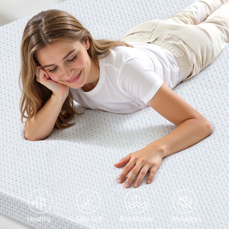 Subrtex Mattress Topper Cover (Only Cover) Mattress Protector Bedding Rayon Made from Bamboo Removable Mattress Encasement Mattress Cover with Zipper (4 Inch, White, King)