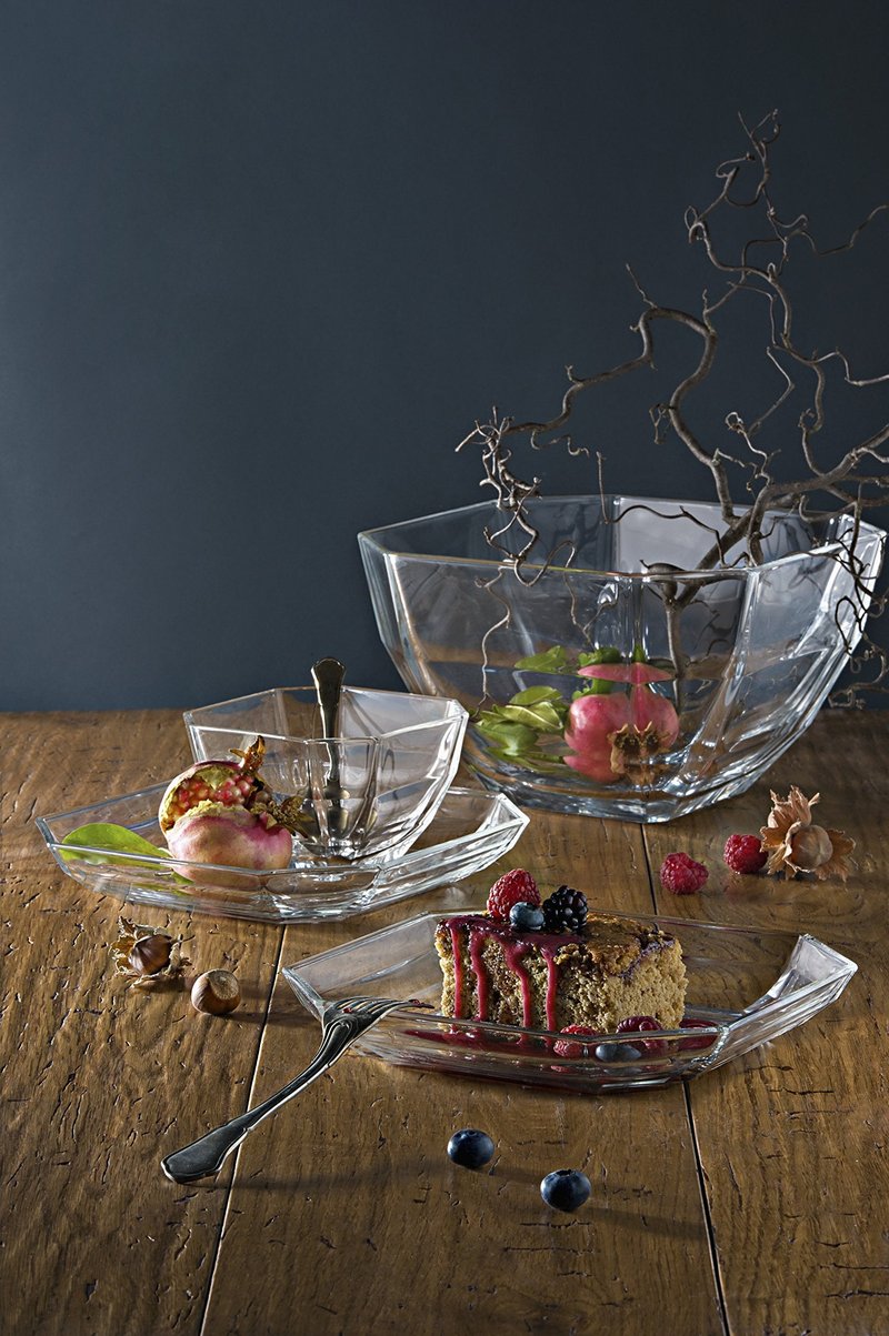 Barski - European Quality - Glass - Set of 6 - Small Bowls - Octagon - Could Be Used For Small Fruit/Nut/Dessert - Each Bowl is 4.3" Diameter - Made in Europe