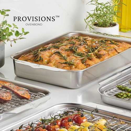 Hestan Provisions OvenBond | 9" x 13" Tri-Ply Rectangular Stainless Steel Baking Pan