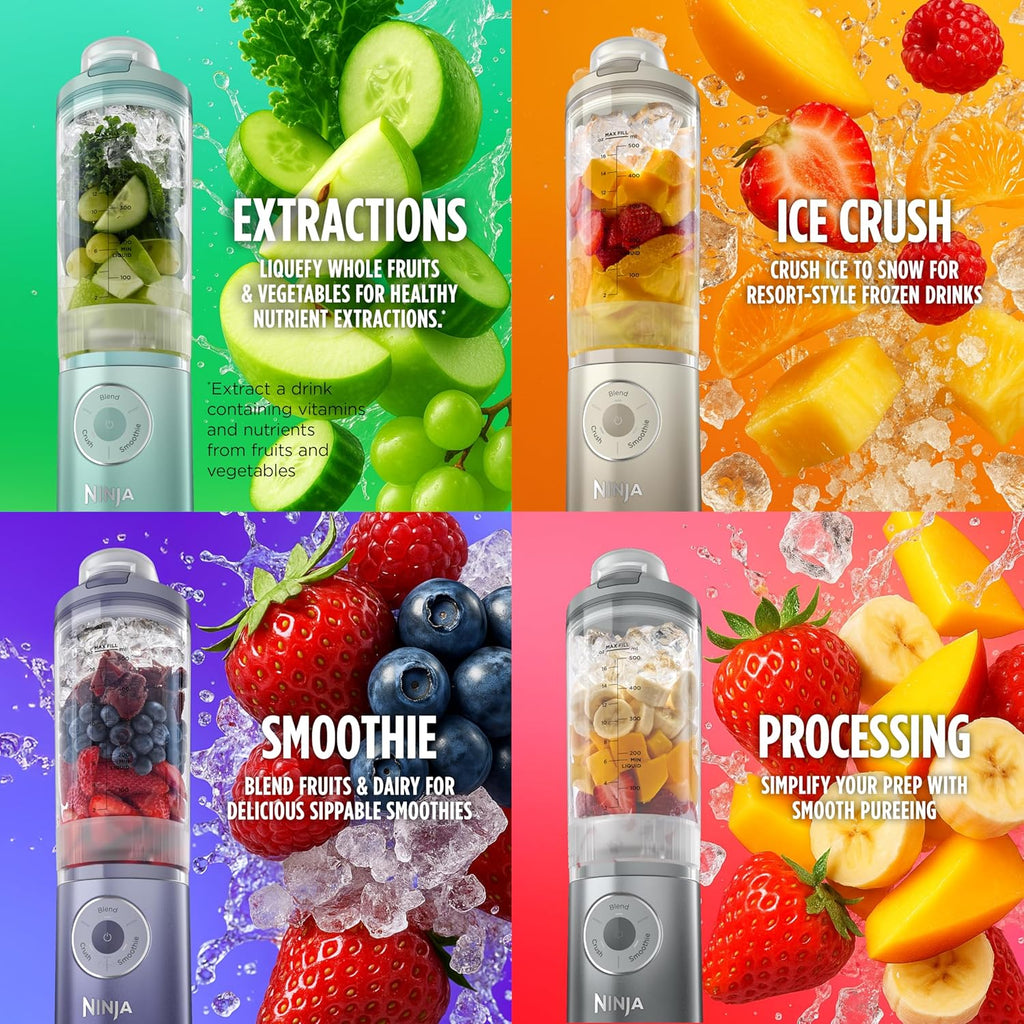 Ninja Blast Max Portable Blender - Cordless Personal Smoothie Maker with 3 Programs | 22 oz Leakproof Vessel, Silver