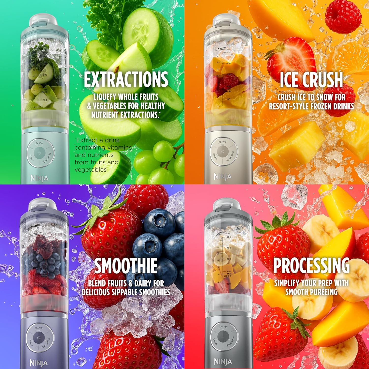 Ninja Blast Max Portable Blender - Cordless Personal Smoothie Maker with 3 Programs | 22 oz Leakproof Vessel, Silver