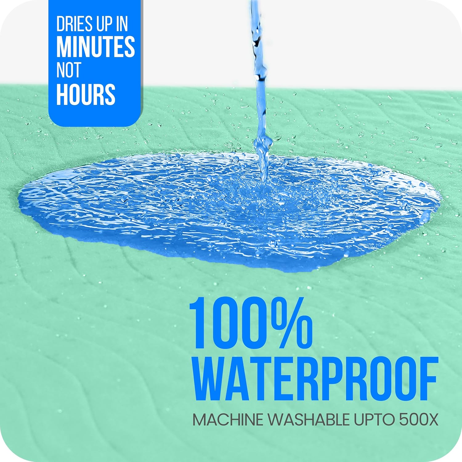 Utopia Bedding Washable Dog Pee Pads - Heavy Absorbency Incontinence Bed Pads | 34" x 36" (Pack of 4) - Green & Blue