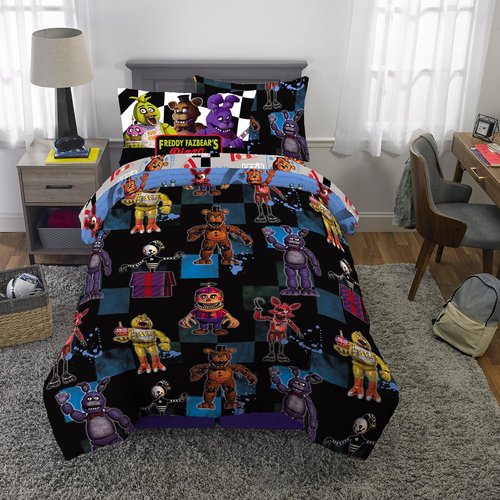 Franco Kids Bedding | Five Nights At Freddy's Super Soft Comforter & Sheet Set - Twin Size, 5 Pieces