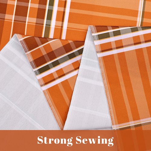 ASPMIZ Autumn Fall Tablecloth for Thanksgiving, Gingham Buffalo Plaid Table Cloth, Checkered Waterproof Spillproof Table Cover for Dinner Kitchen Party Holiday Decor, Yellow Orange, Oval 60 x 84 Inch