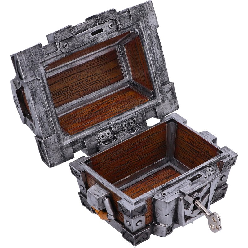 Nemesis Now World of Warcraft Silverbound Treasure Chest Box 10.5cm, Resin, Silver/Brown, Official World of Warcraft Merch, Treasure Chest Box, Gaming Controller Box
