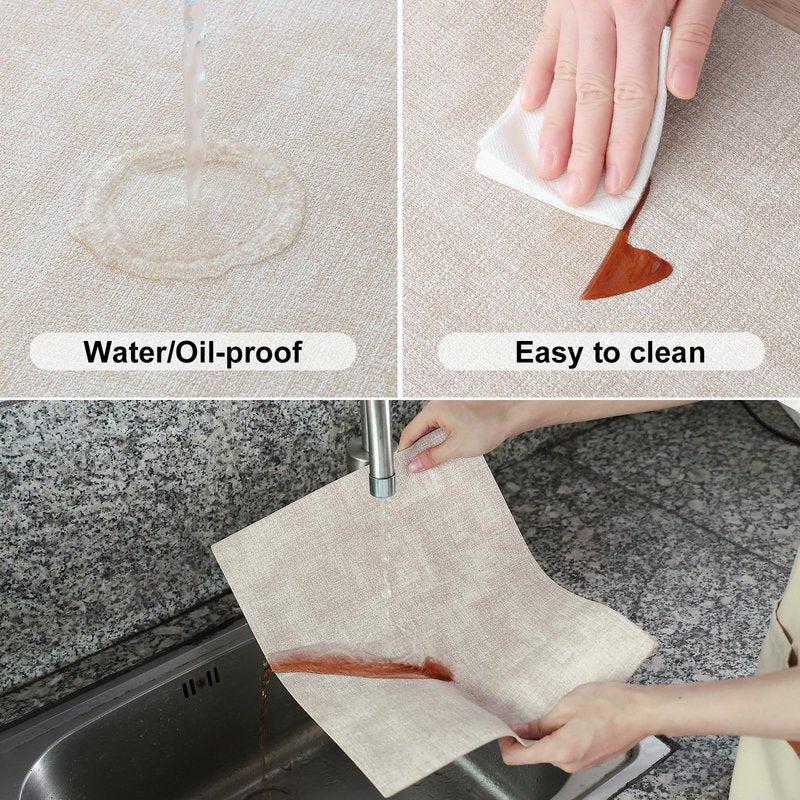 Homaxy Faux Leather Heat Resistant Placemats for Dining Table Set of 6, Waterproof Wipeable Washable PU Table Mats, Easy to Clean Anti-Slip Place Mats, 11.8" x 17", Beige