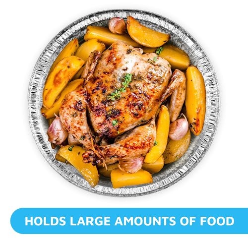 MontoPack 7” Round 40 Pack Aluminum Foil Pans with Clear Lids | Disposable Containers with Straight Walls for Storing, Baking, Meal Prep & Reheating | Freezer & Oven Safe, Recyclable