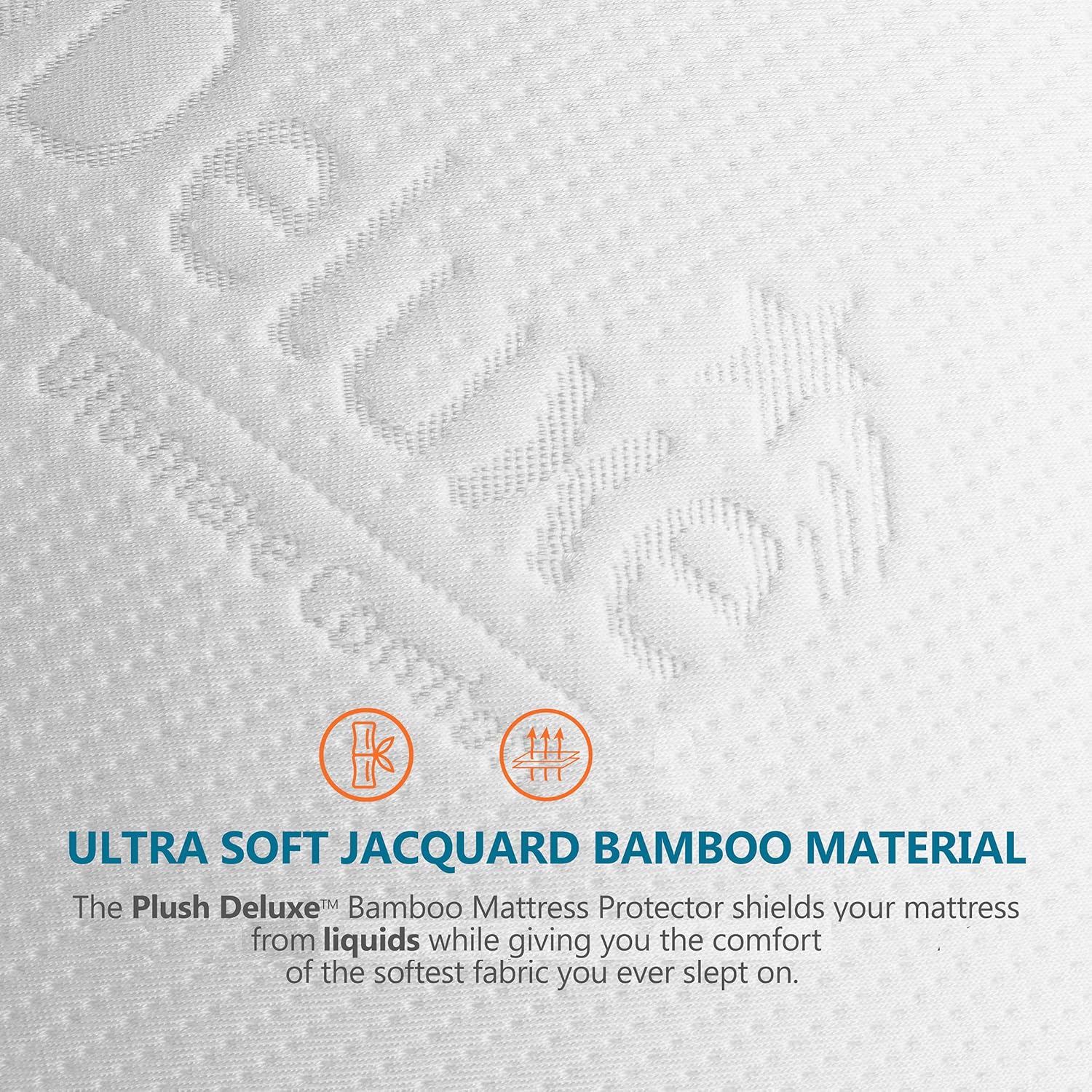 PlushDeluxe Premium Bamboo Mattress Protector - Waterproof, Ultra Soft & Breathable Twin XL Cover - White