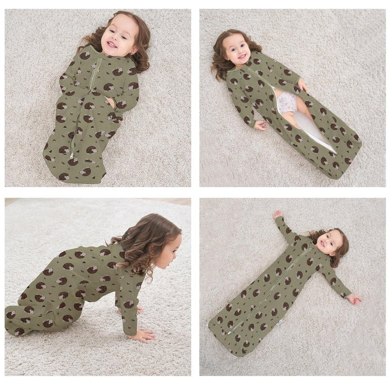 Miracle Baby Sleep Sack with Long Sleeve, 100% Breathable Cotton Wearable Blanket with Two-Way Zipper for Infants 0–18 Months