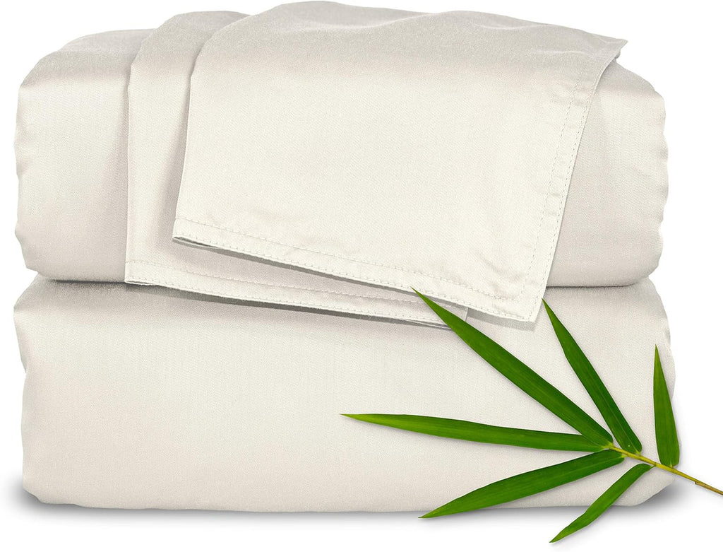 Pure Bamboo Queen Sheets - Luxuriously Soft 100% Organic Viscose Bed Sheet Set | Cooling & Durable (Queen, Ivory)