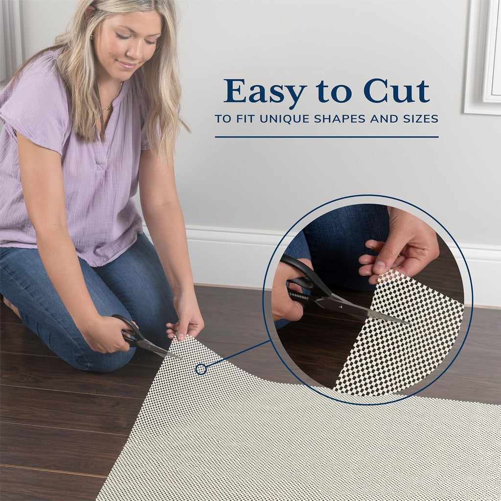 Veken Rug Pad Gripper - Non-Slip Thick Mat for Hardwood & Tile Floors | 12x15 Ft Anti-Skid Design