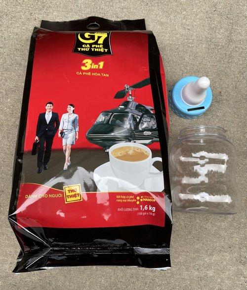 G7 3-in-1 Instant Vietnamese Coffee – Strong & Bold Roast with Non-Dairy Creamer and Sugar – 100 Single-Serve Packets (56.44 oz) + Bonus Baby Bottle Piggy Bank (Lid Color May Vary)