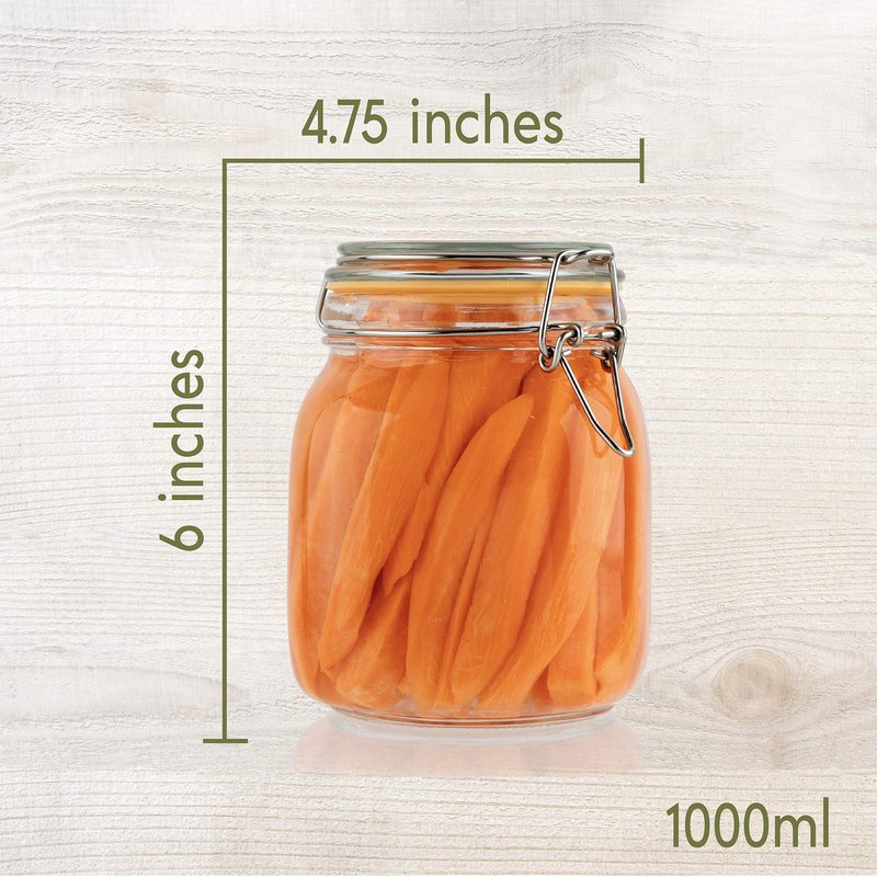 Galashield Glass Jars with Lids 24 oz Food Storage Jars with Airtight Lids Leak Proof Glass Canisters Kitchen Jars [Set of 2]