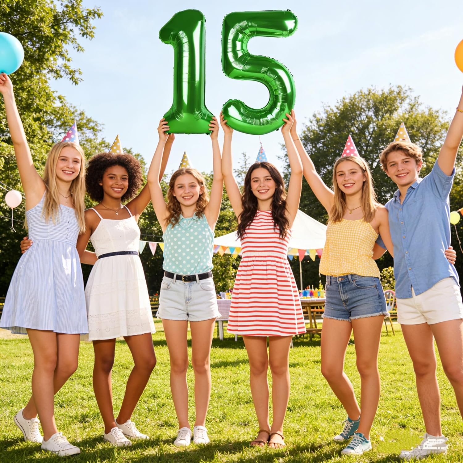 Skiennix 40-Inch Dark Green Number 15 Balloons | Perfect for 15th Birthday & Anniversary Celebrations