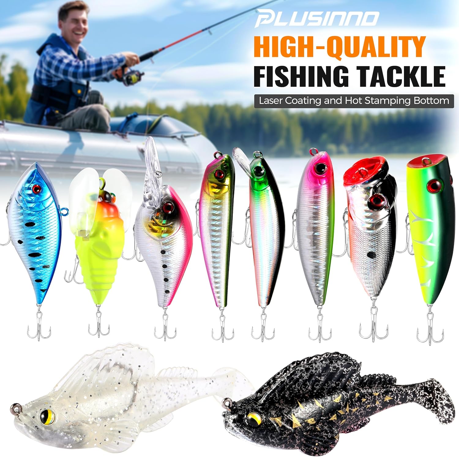 PLUSINNO Fishing Advent Calendar 2025 - 24 Days of Lures for Men & Teen Boys | Perfect Christmas Gift