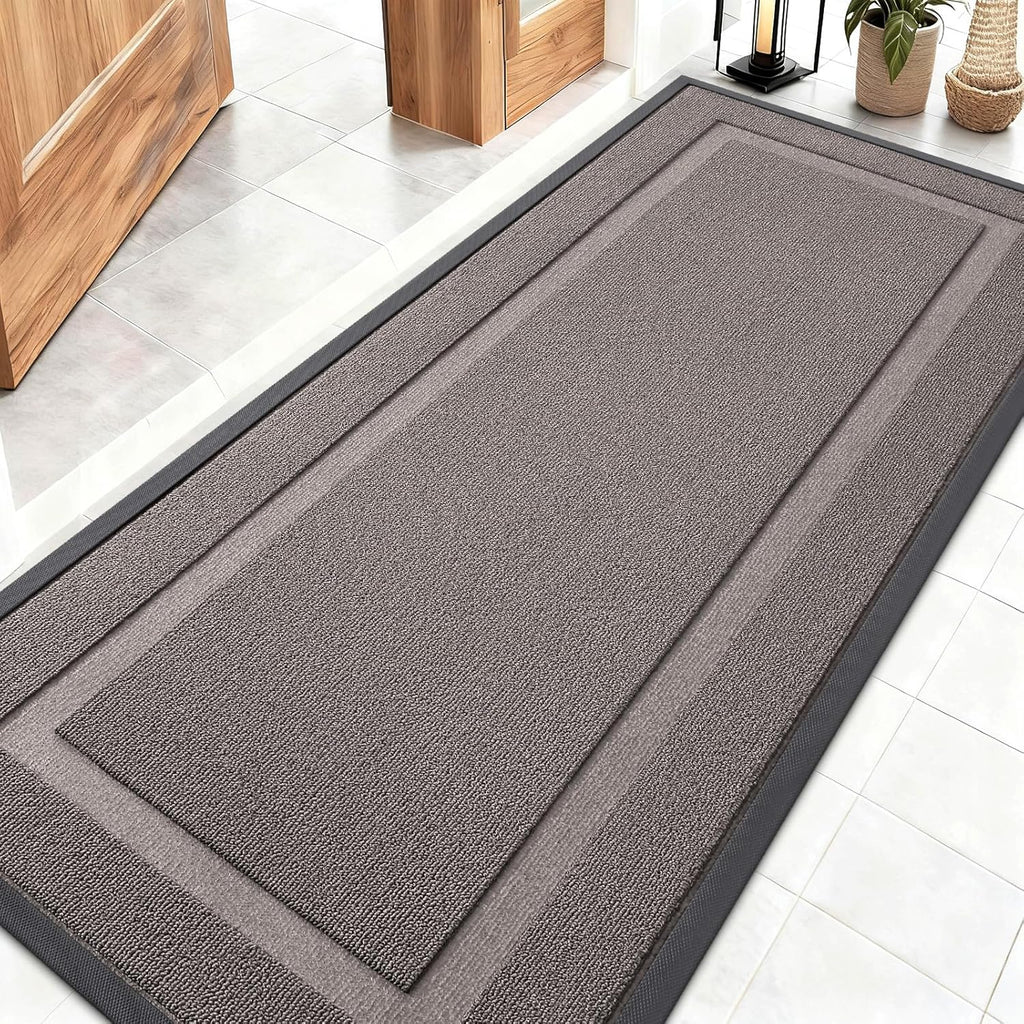 OLANLY Waterproof Front Door Mat - All-Season Indoor/Outdoor Doormat, Easy Clean, 59x23, Taupe