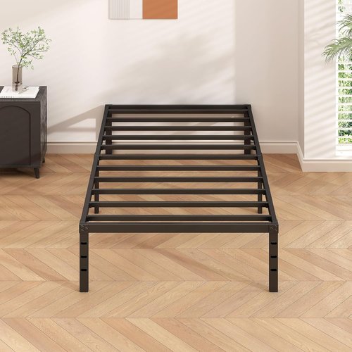 HLIPHA Metal Platform Bed Frame - 12-Inch Tall Twin Size with Heavy-Duty Support Slats | Easy Assembly, Black